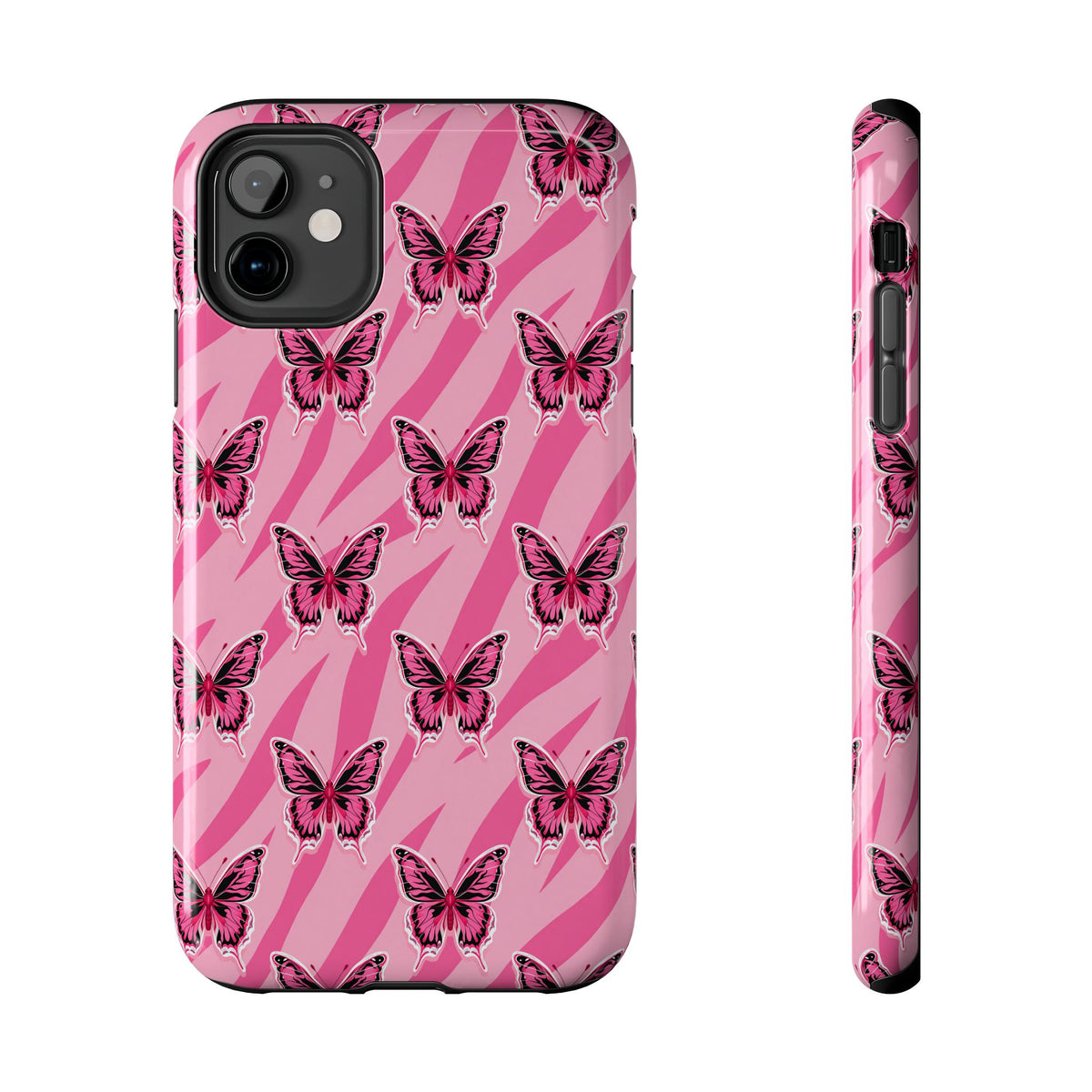 Pink Butterfly and Zebra— Tough Phone Case
