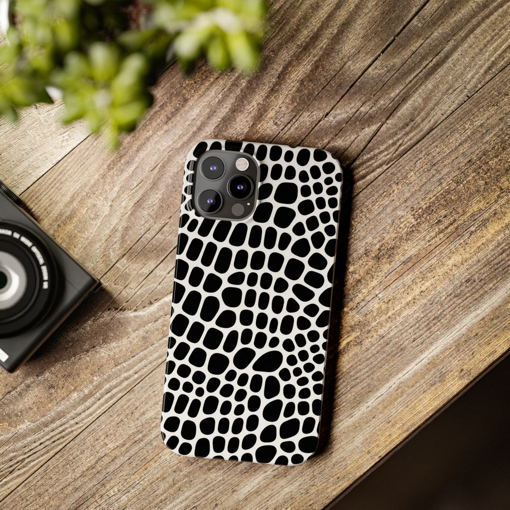 Black and White Gator — Slim iphone Case