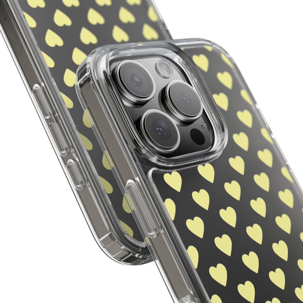 Yellow Heart Pattern — Clear Phone Case