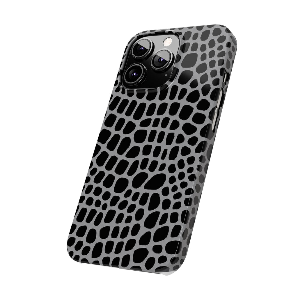 Black & Grey Gator - Slim iphone Case