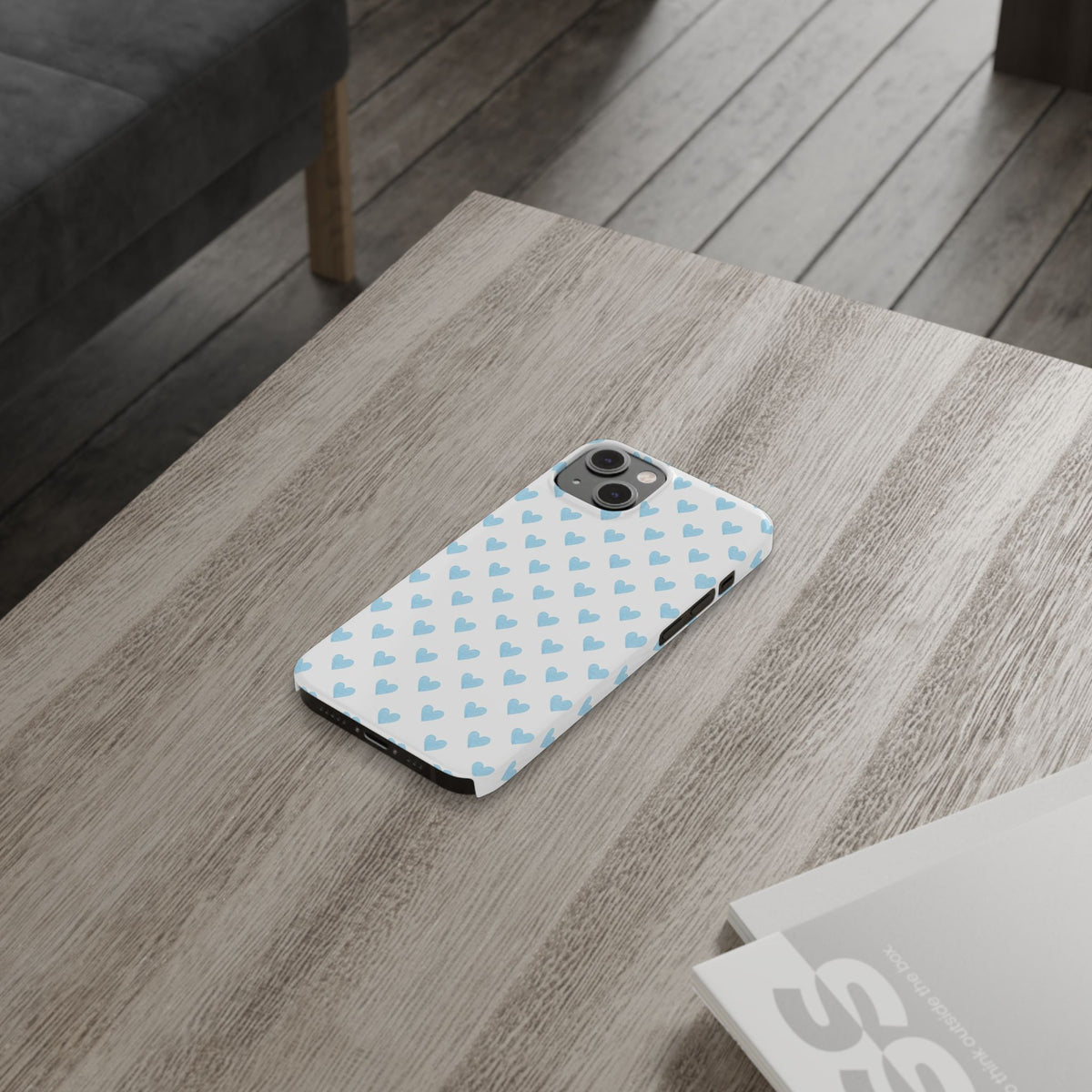 Blue Heart Pattern - Slim iphone Case