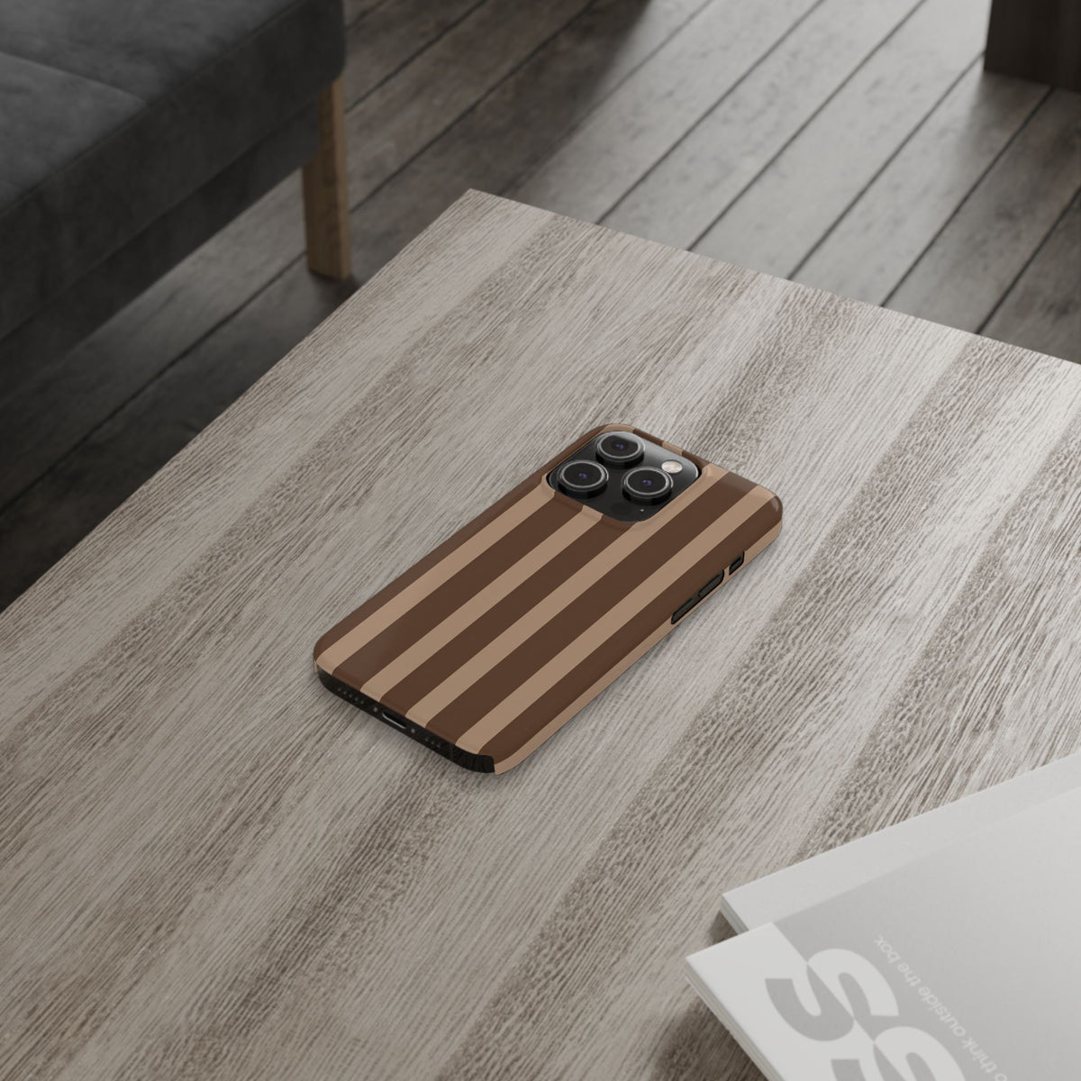Retro Brown Stripes— Slim iphone Case