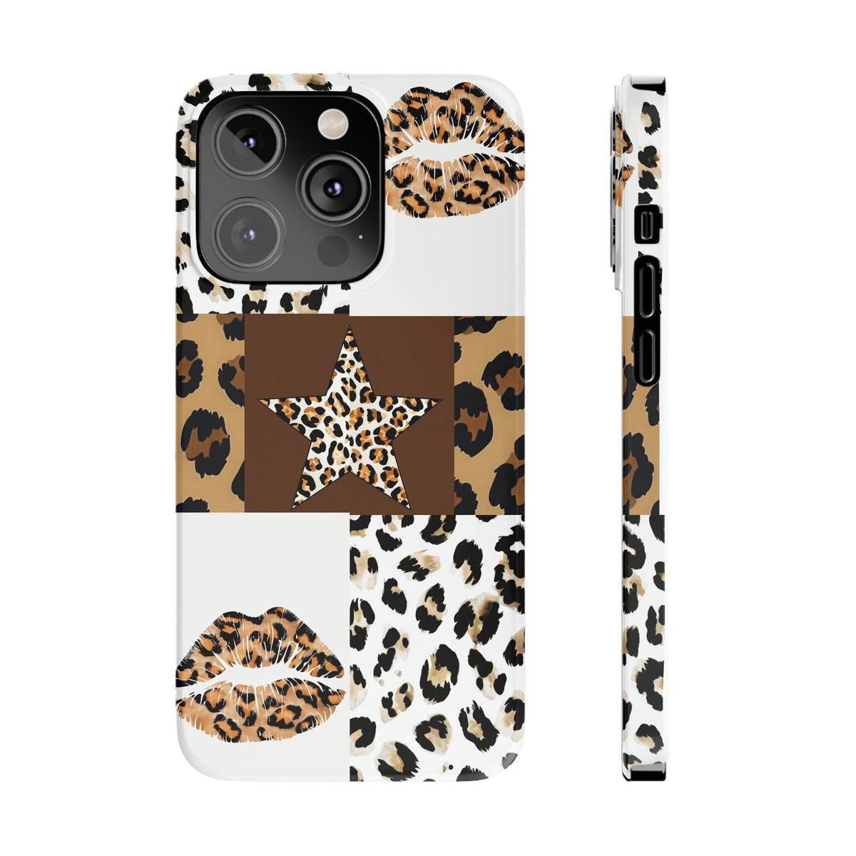 Leopard Kiss Patchwork—  Slim iphone Case