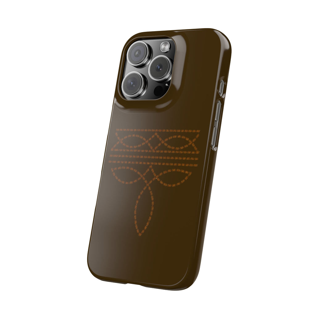 Brown Boot Stitch  — Slim Protective iPhone Cover