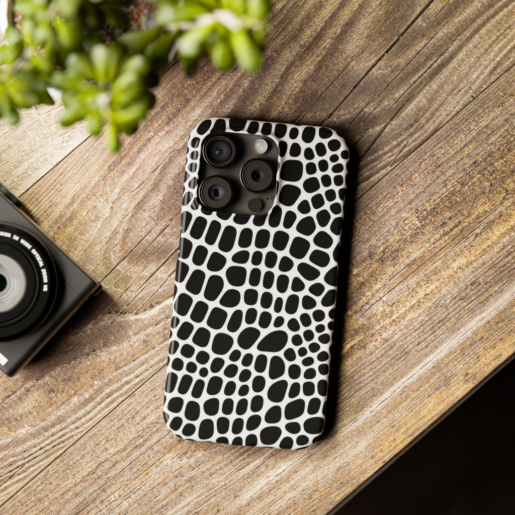 Black and White Gator — Slim iphone Case