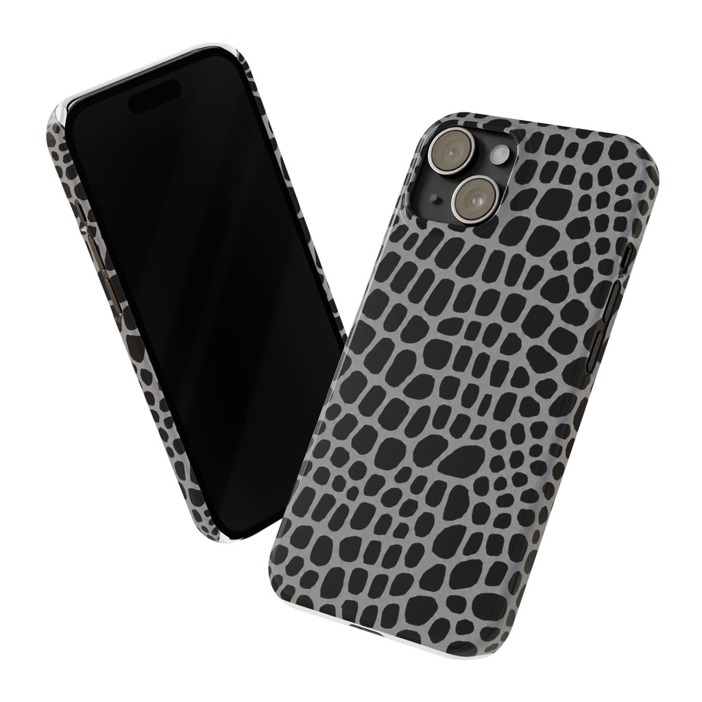 Black & Grey Gator - Slim iphone Case