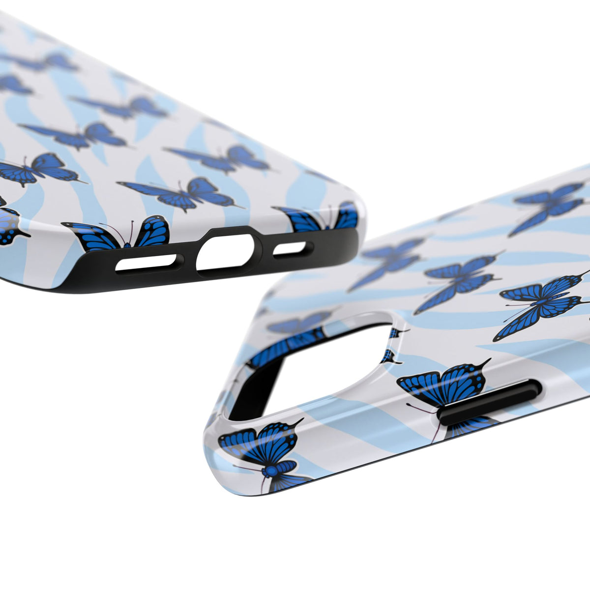 Blue Butterfly and Zebra— Tough Phone Case