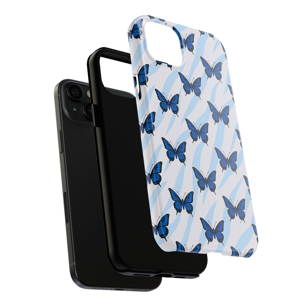 Blue Butterfly and Zebra— Tough Phone Case