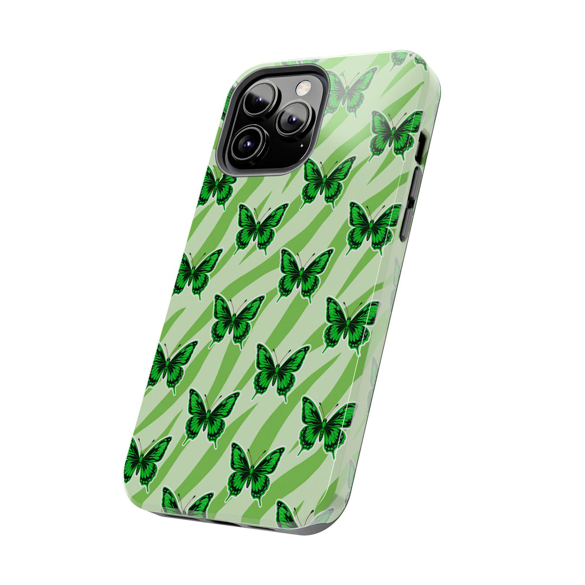 Green Butterfly and Zebra —Tough Phone Case