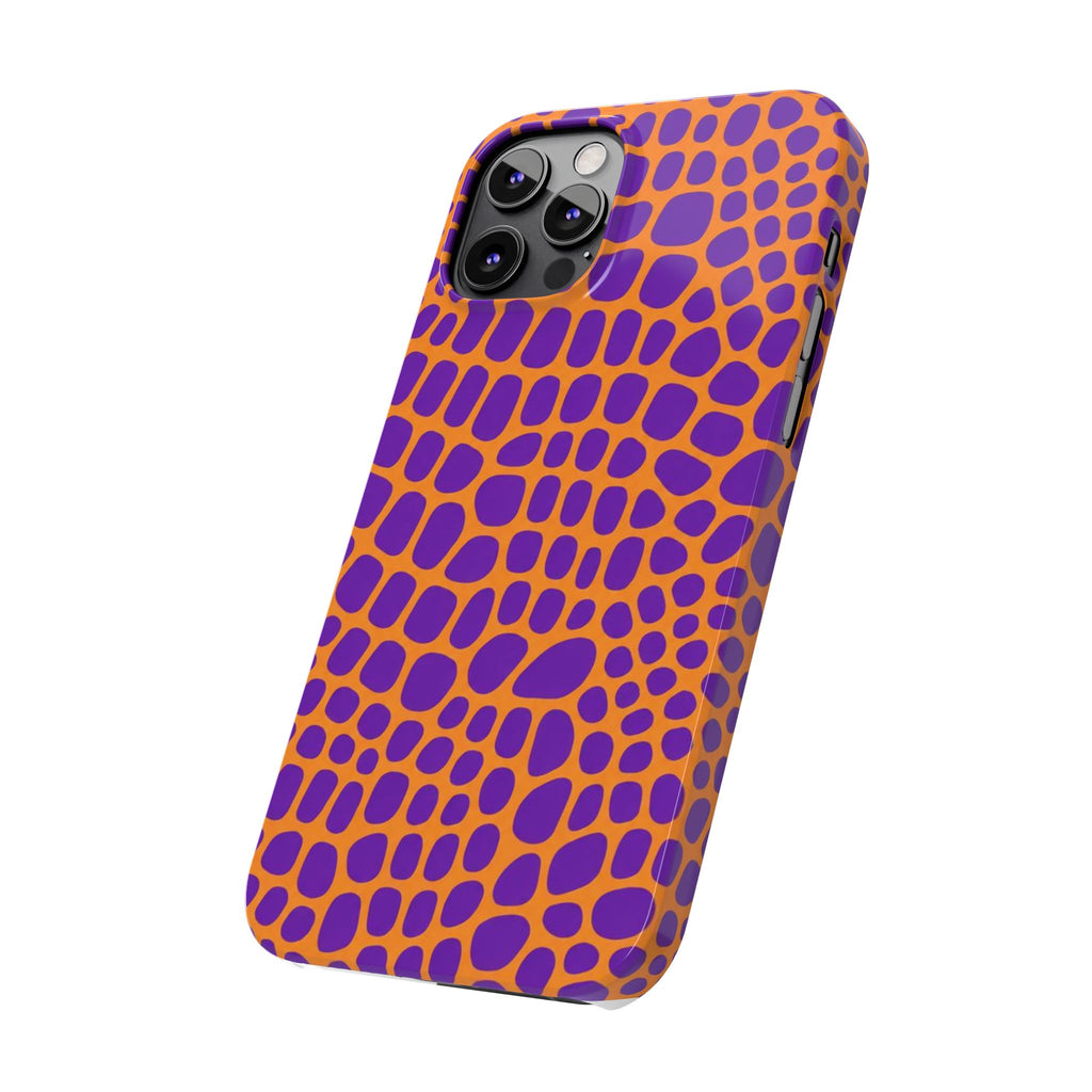 Purple & Orange Gator — Slim iphone Case