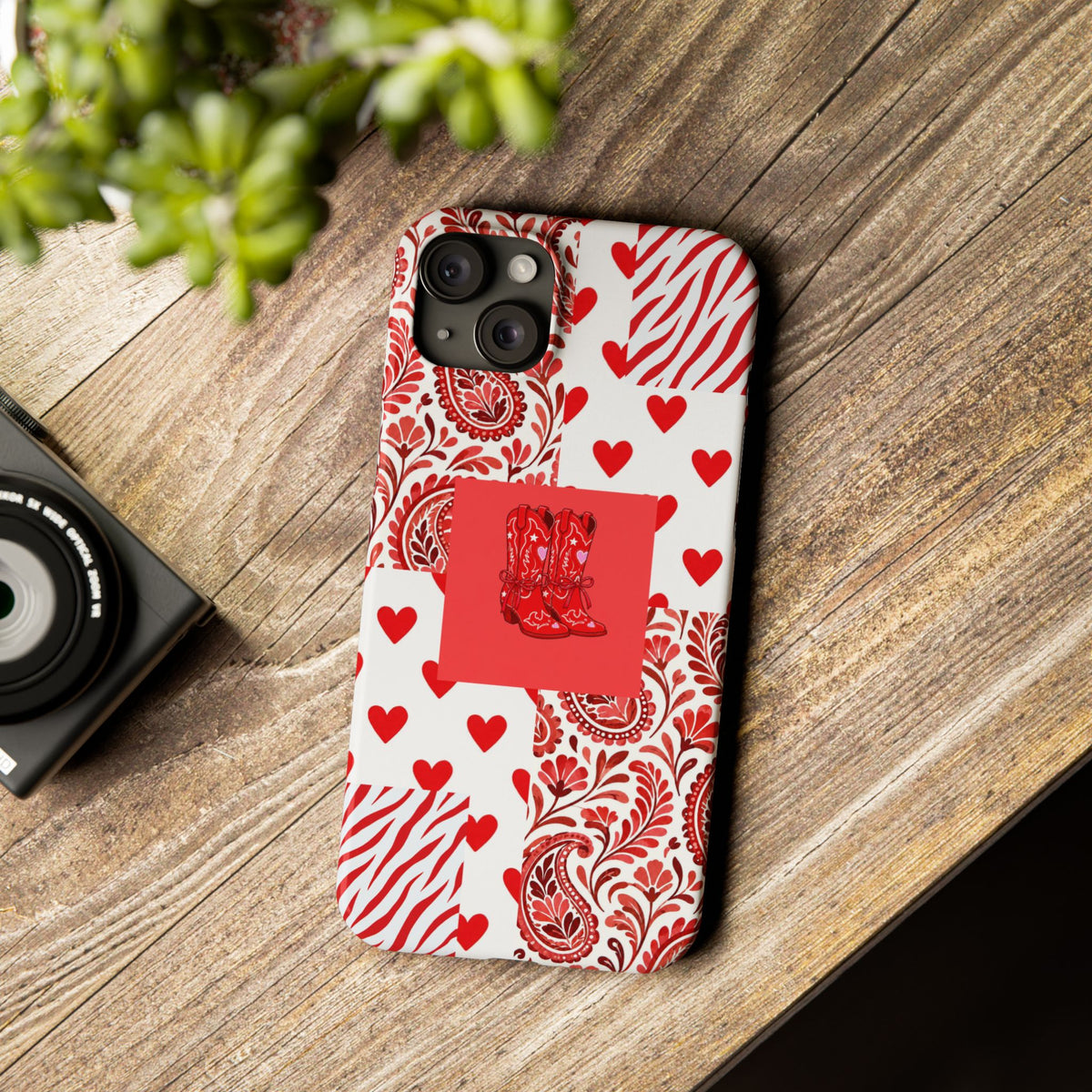 Red Boot Multi Pattern— Slim iPhone Case