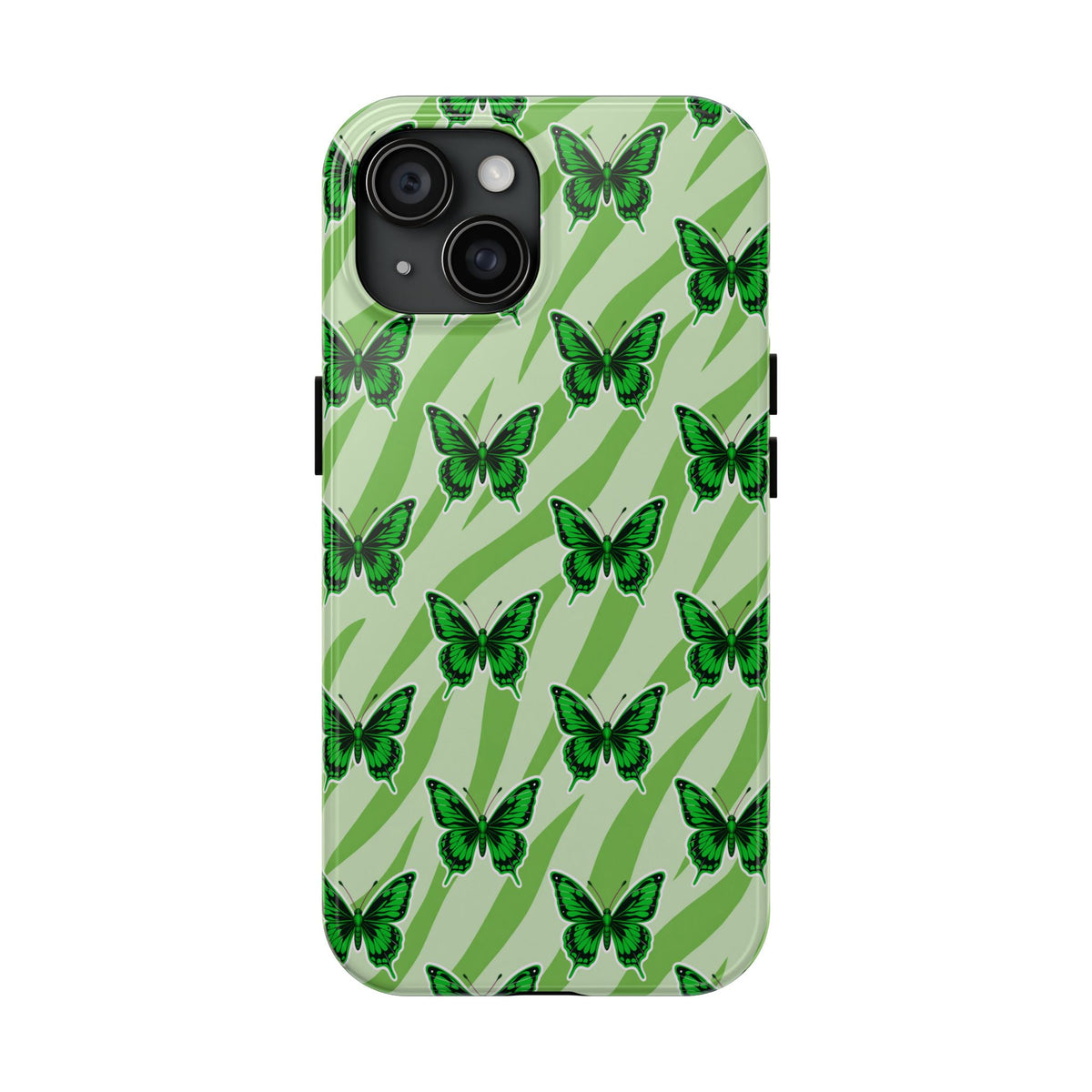 Green Butterfly and Zebra —Tough Phone Case