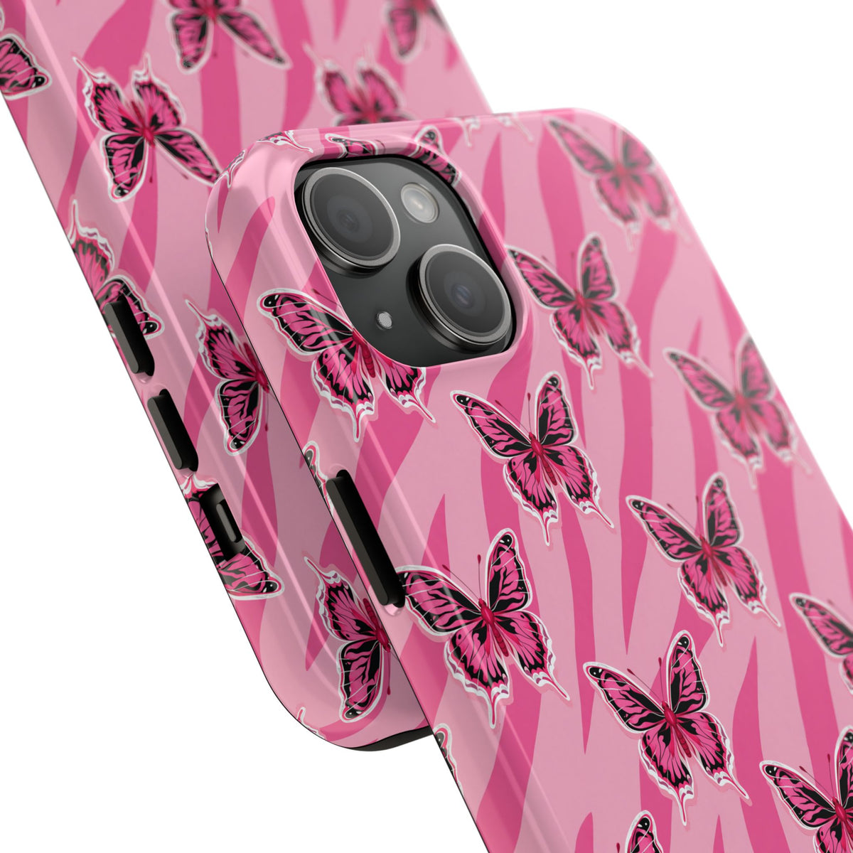 Pink Butterfly and Zebra— Tough Phone Case