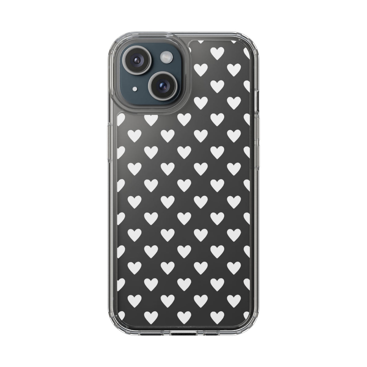 White Heart Pattern — Clear Phone Case