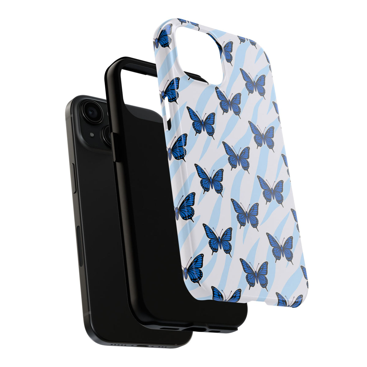 Blue Butterfly and Zebra— Tough Phone Case