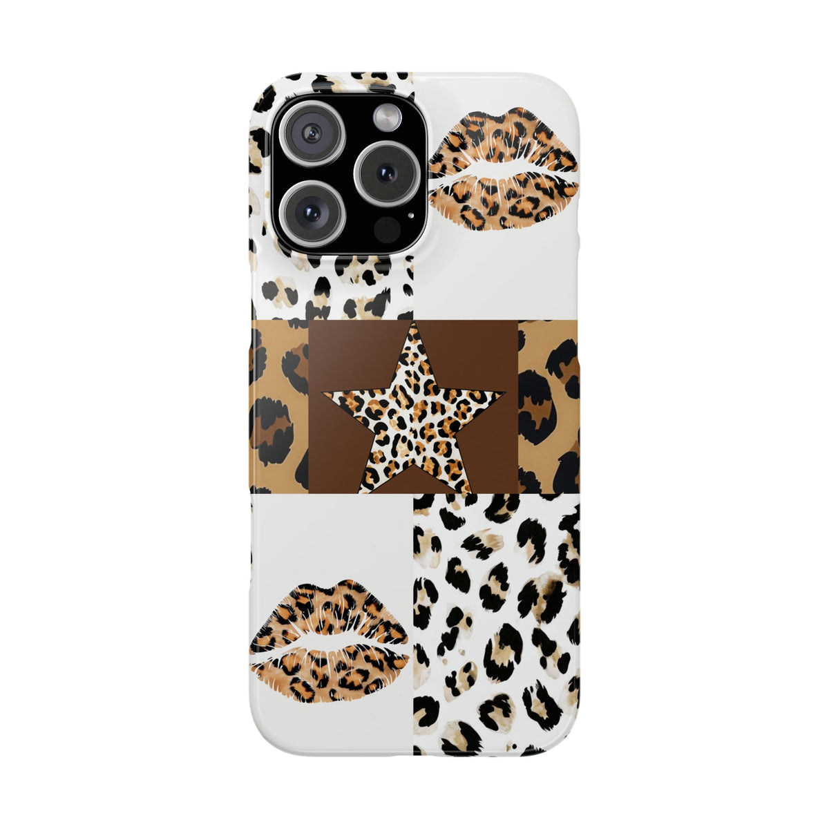 Leopard Kiss Patchwork—  Slim iphone Case