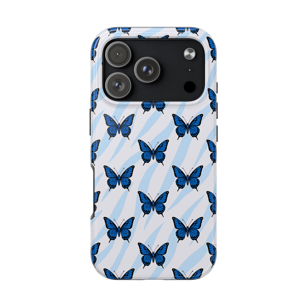Blue Butterfly and Zebra— Tough Phone Case