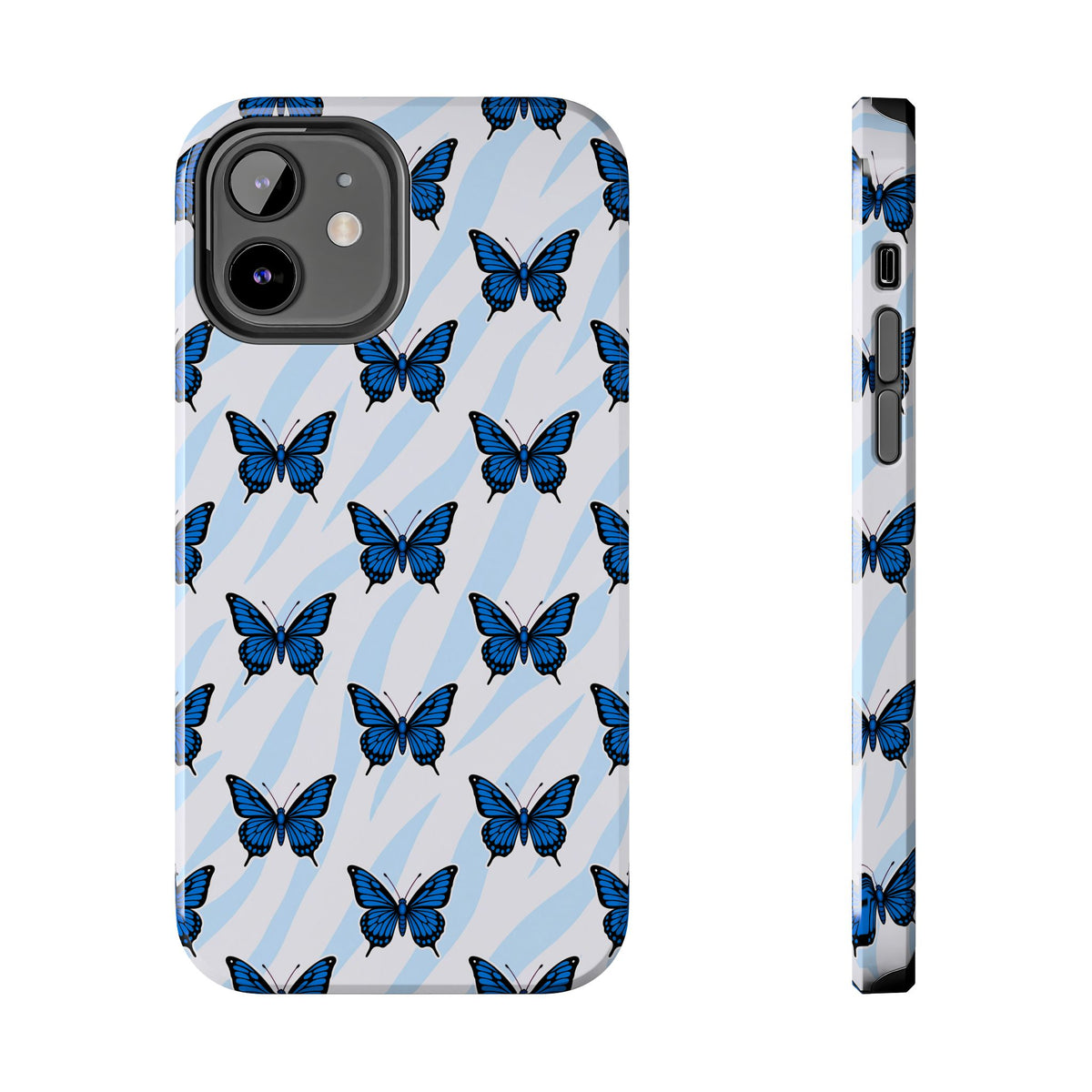 Blue Butterfly and Zebra— Tough Phone Case