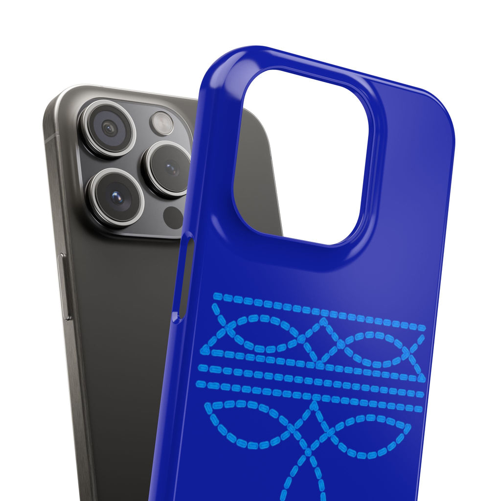 Blue Boot Stitch— Slim iphone Case