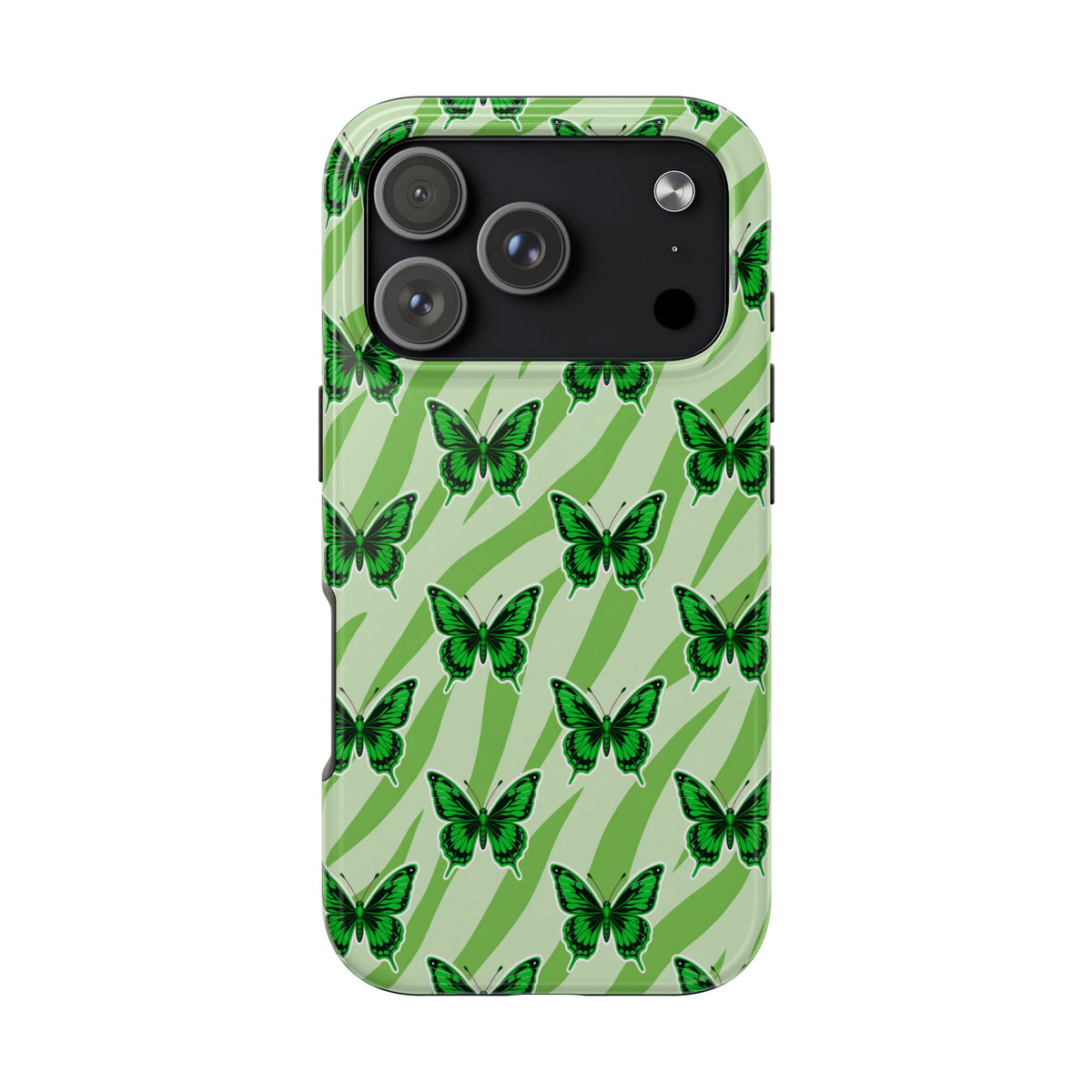 Green Butterfly and Zebra —Tough Phone Case