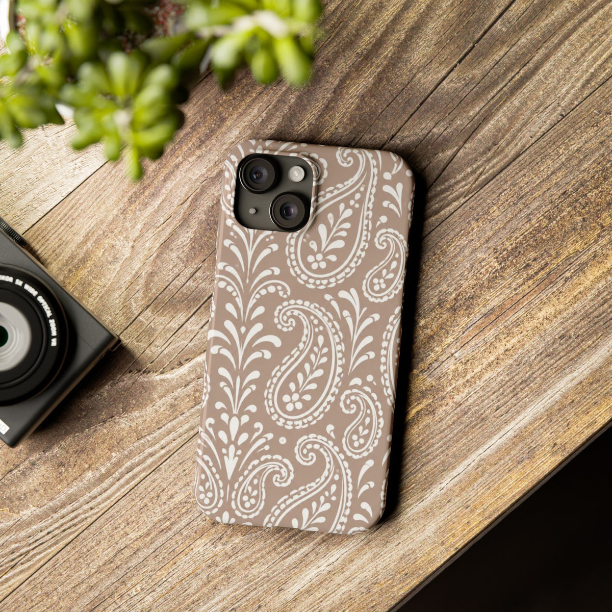 Beige Paisley — Slim iphone Case