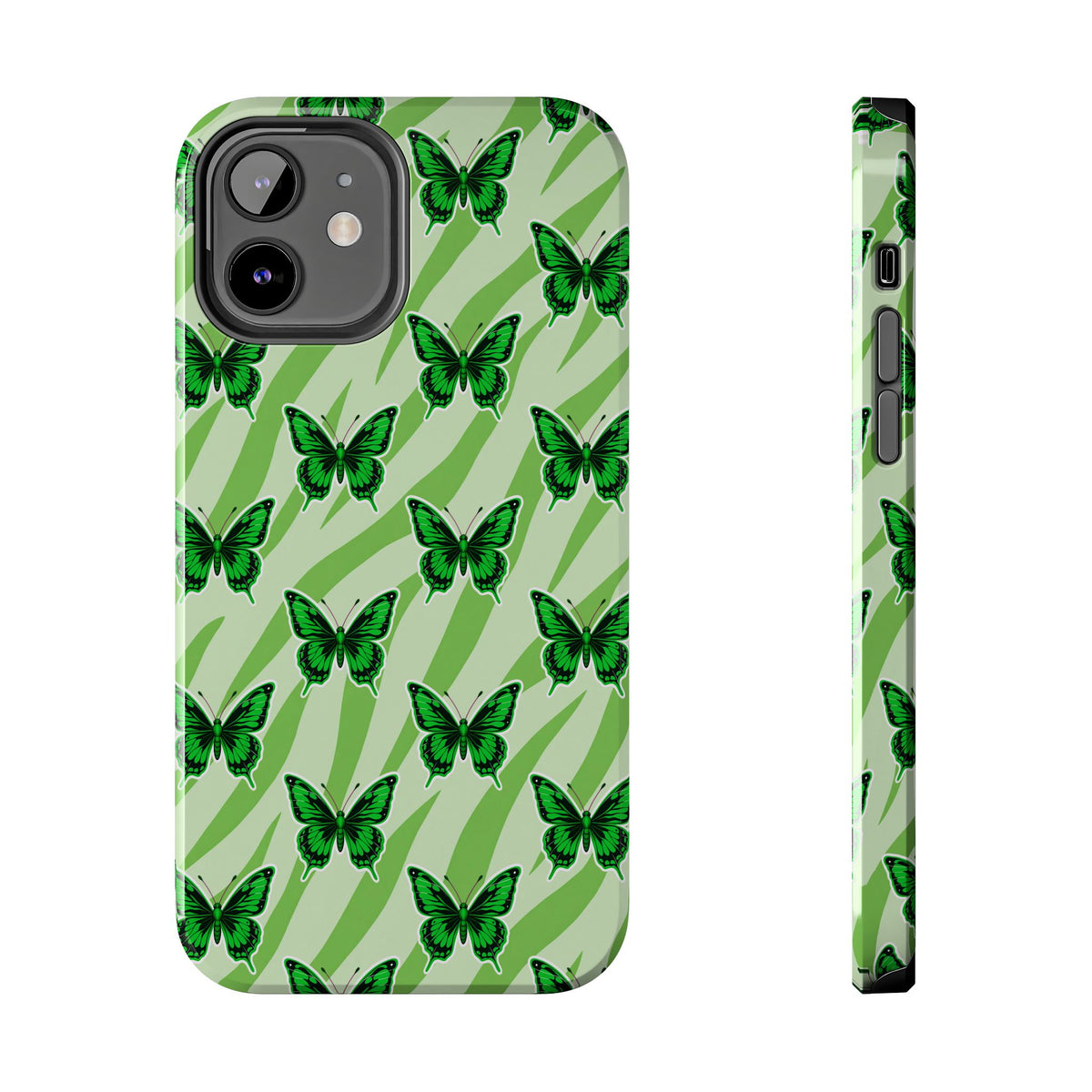 Green Butterfly and Zebra —Tough Phone Case