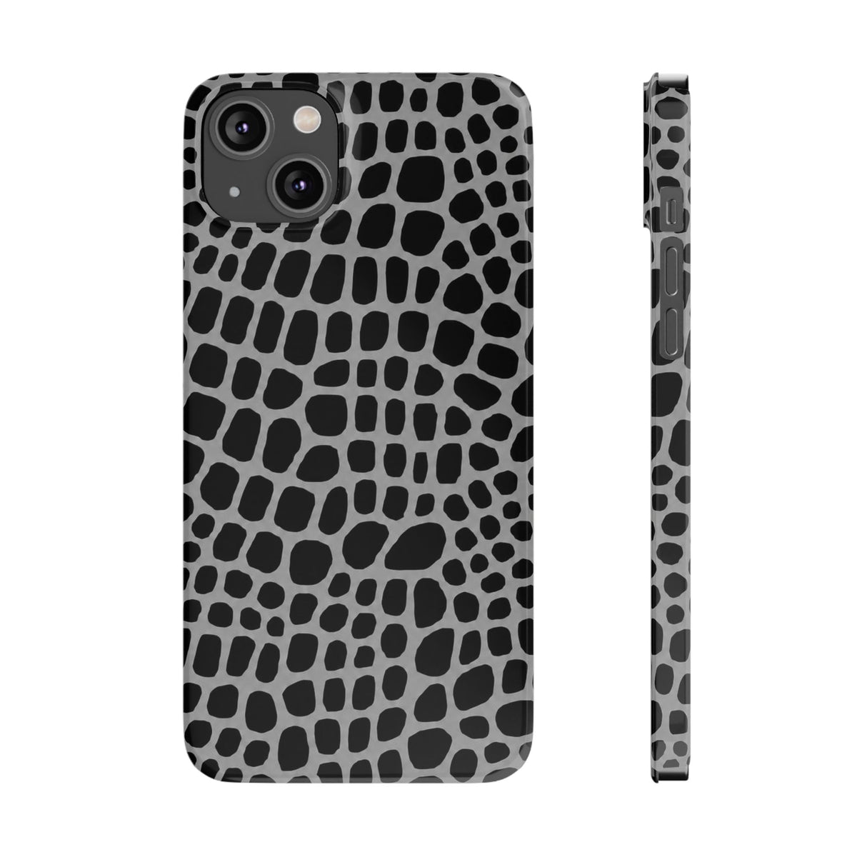 Black & Grey Gator - Slim iphone Case