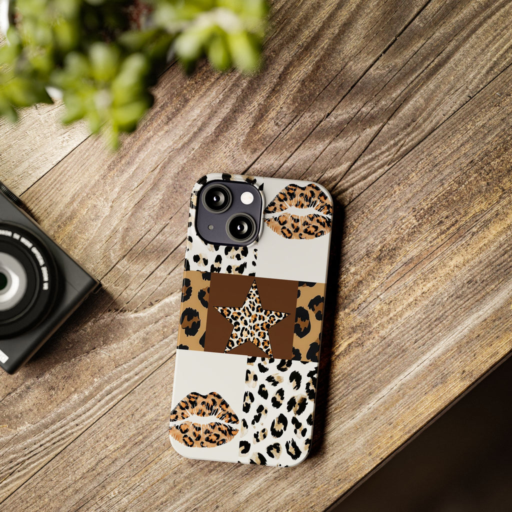 Leopard Kiss Patchwork—  Slim iphone Case