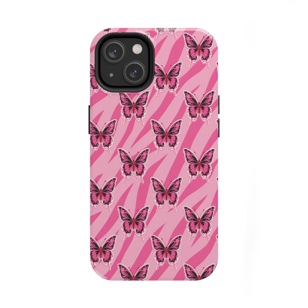 Pink Butterfly and Zebra— Tough Phone Case