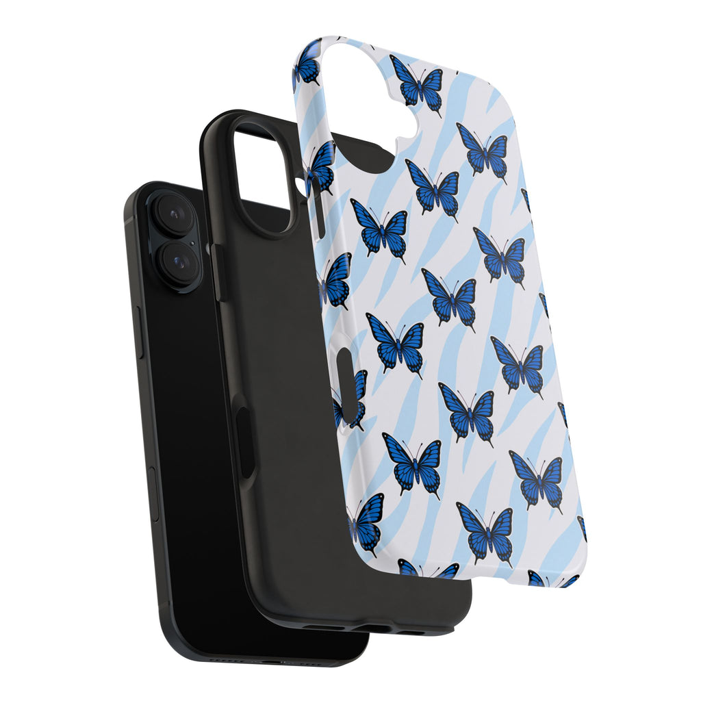 Blue Butterfly and Zebra— Tough Phone Case