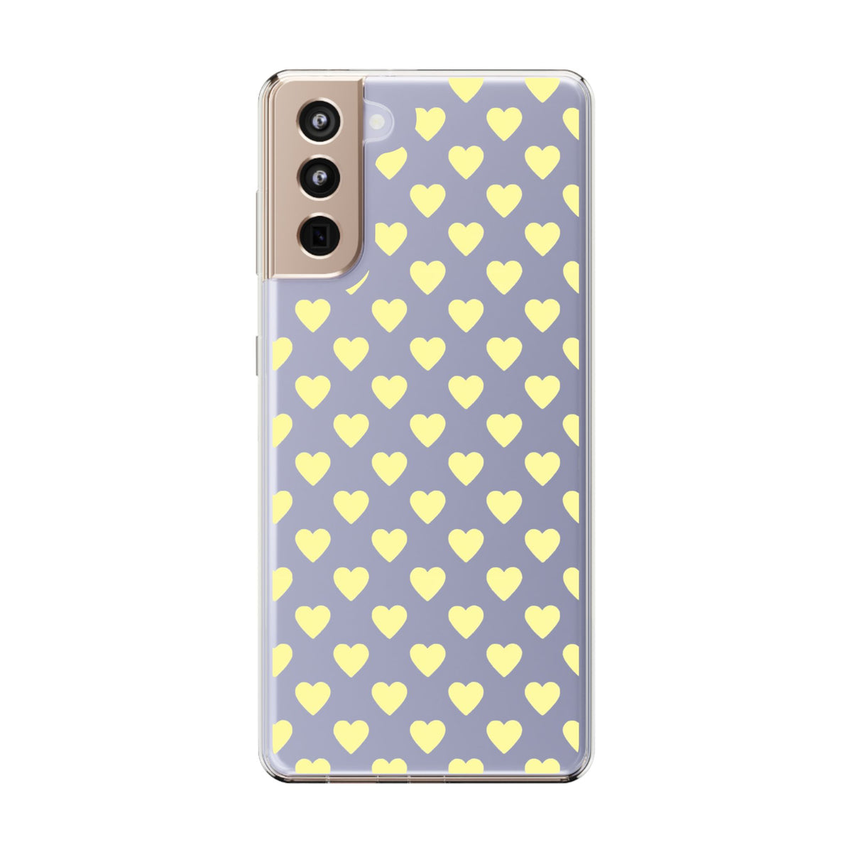 Yellow Heart Pattern — Clear Phone Case
