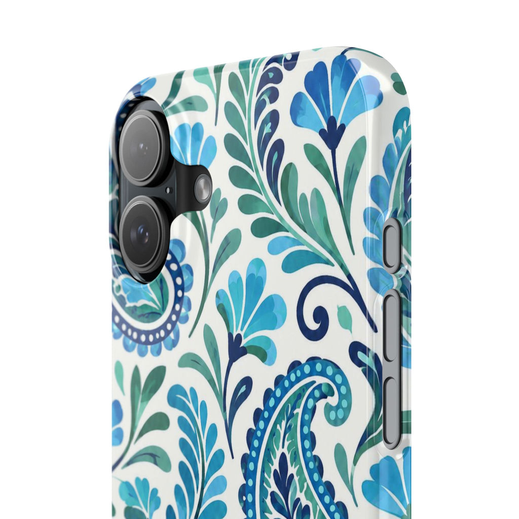 Blue Paisley Pattern— Slim Case for iPhone