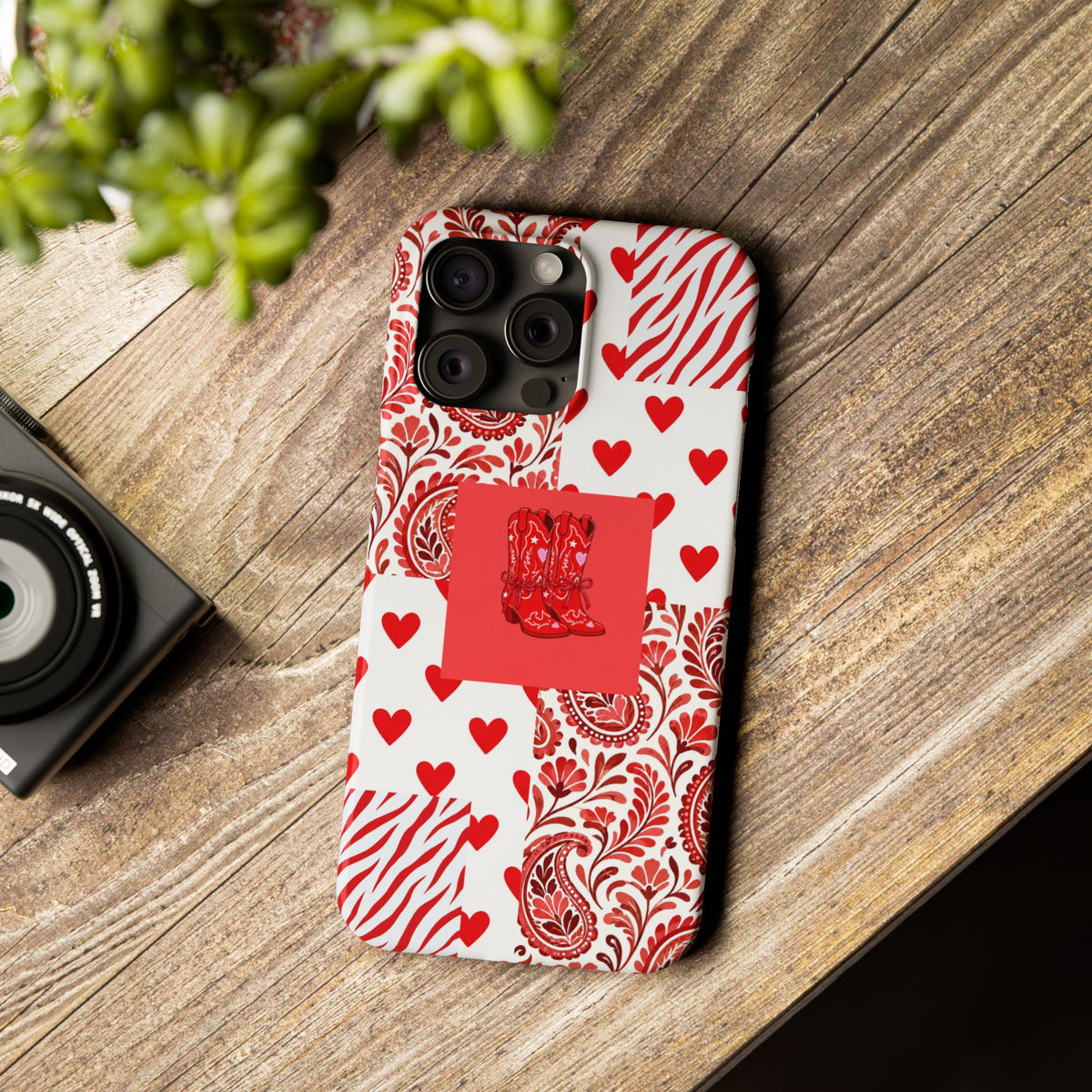 Red Boot Multi Pattern— Slim iPhone Case