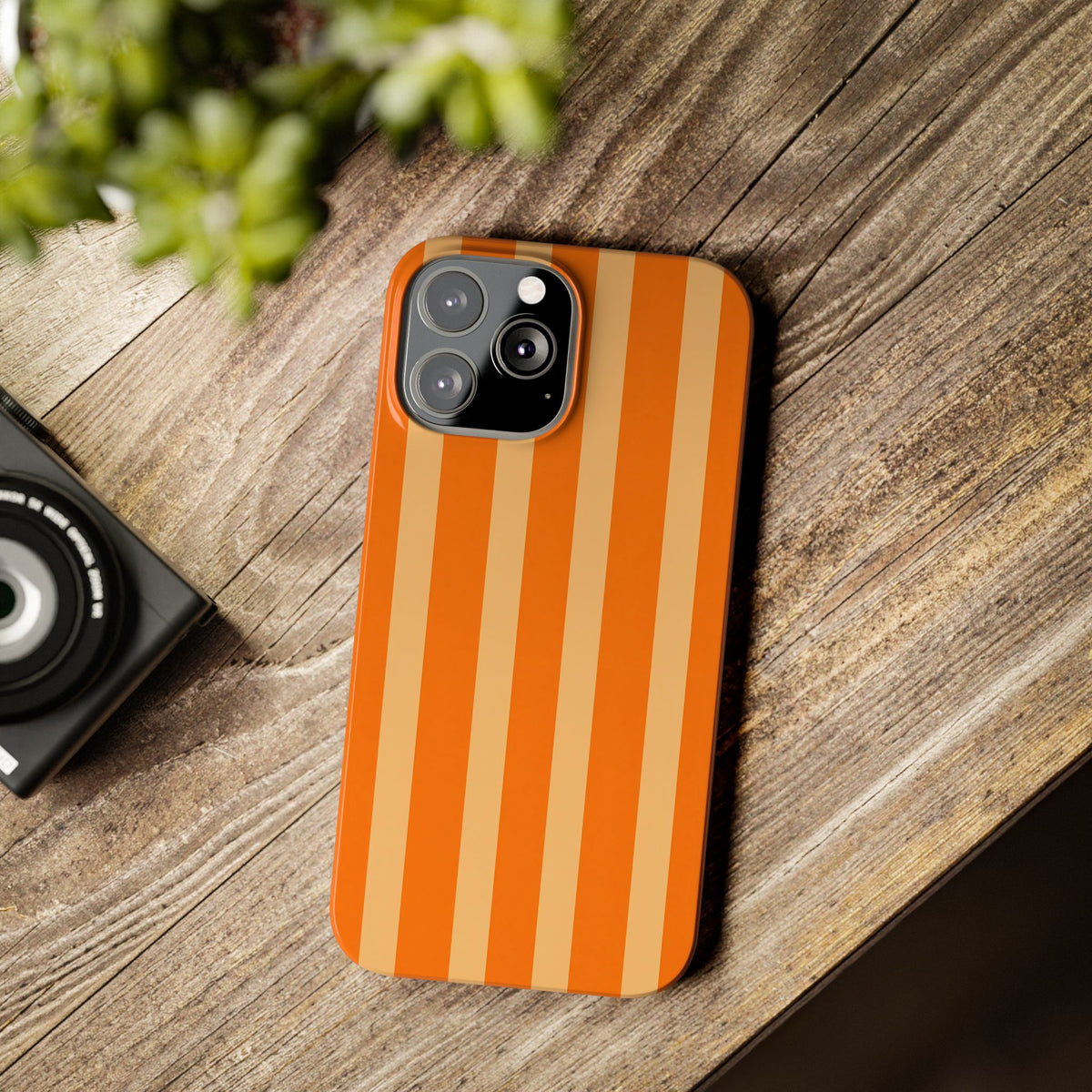 Retro Orange Stripes - Slim iphone Case