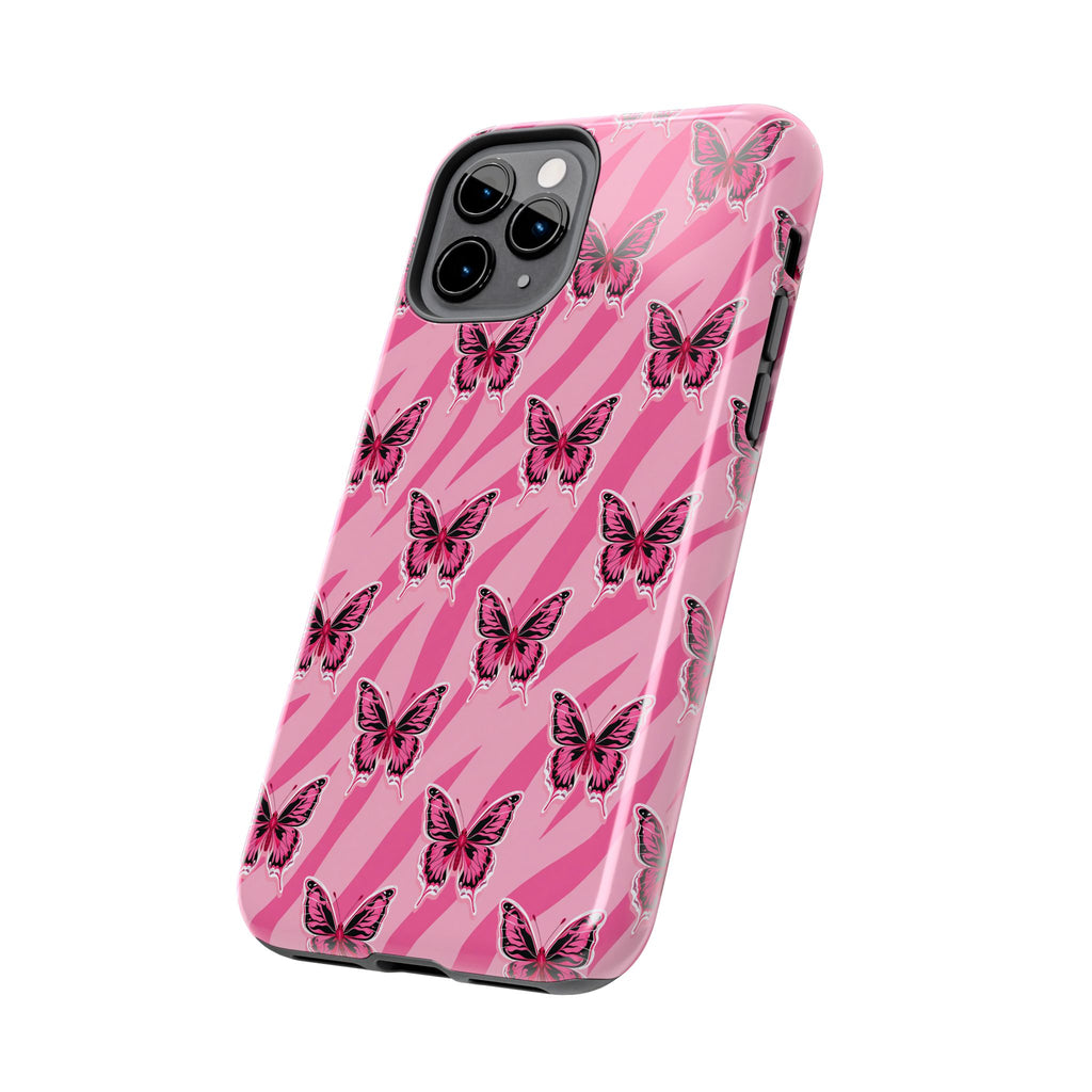 Pink Butterfly and Zebra— Tough Phone Case