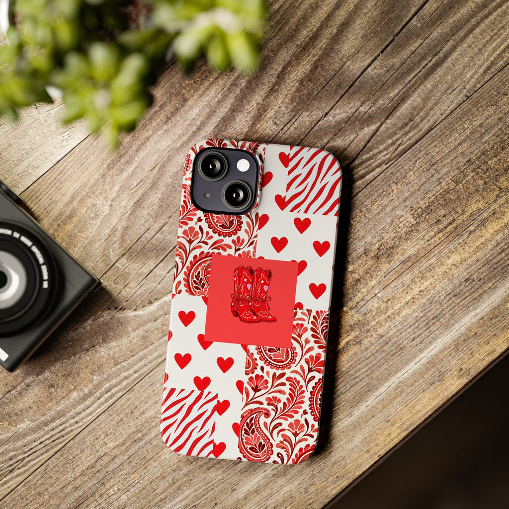 Red Boot Multi Pattern— Slim iPhone Case