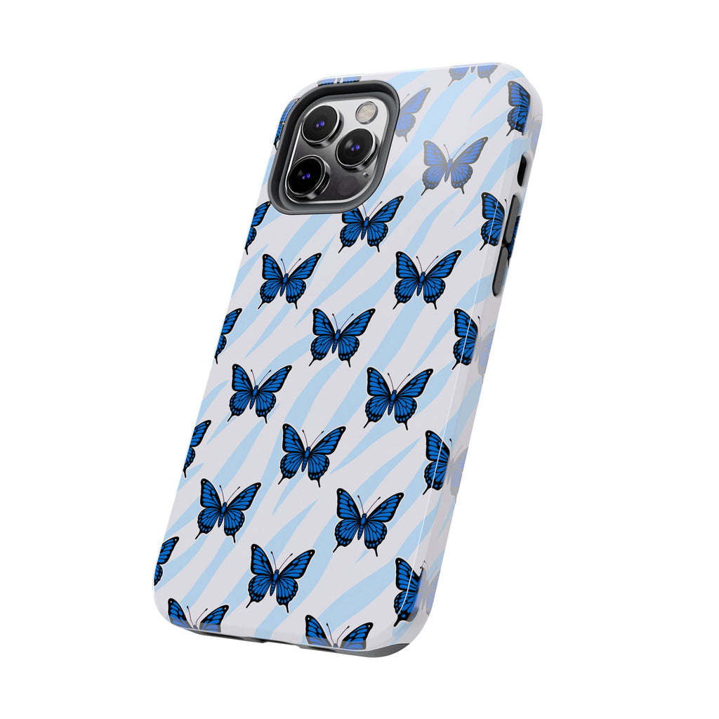 Blue Butterfly and Zebra— Tough Phone Case