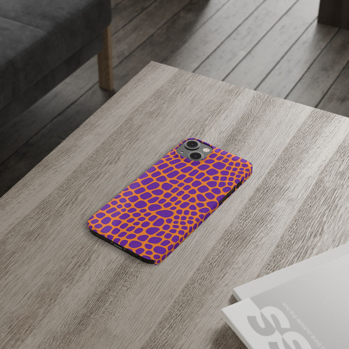 Purple & Orange Gator — Slim iphone Case