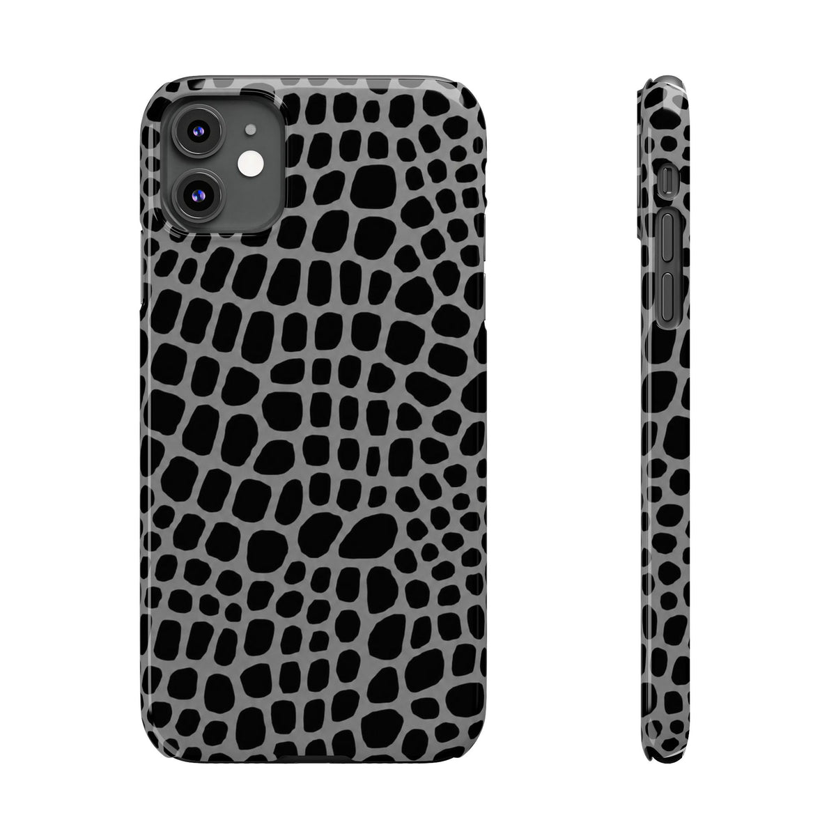 Black & Grey Gator - Slim iphone Case