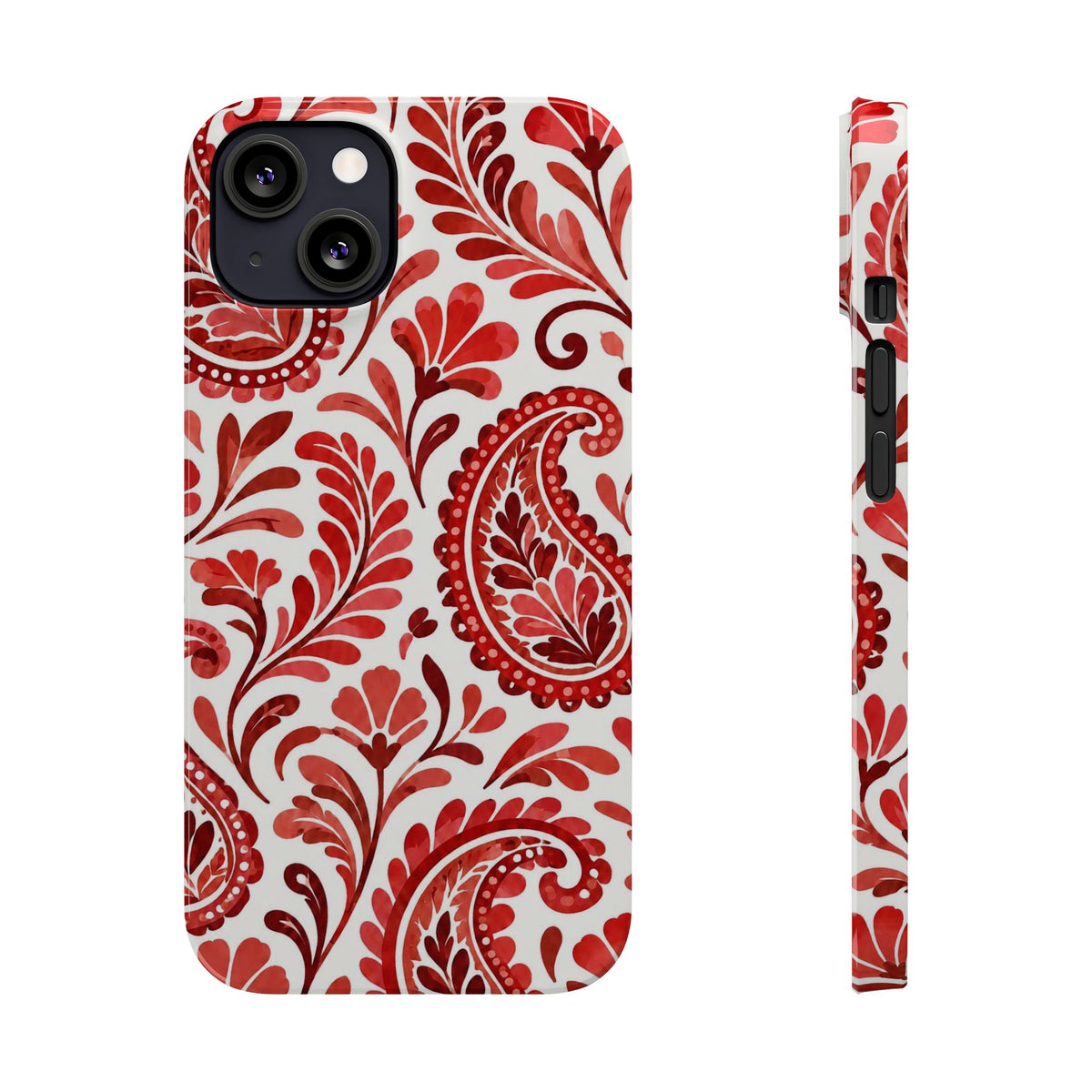 Red Paisley Pattern — Slim iphone Case