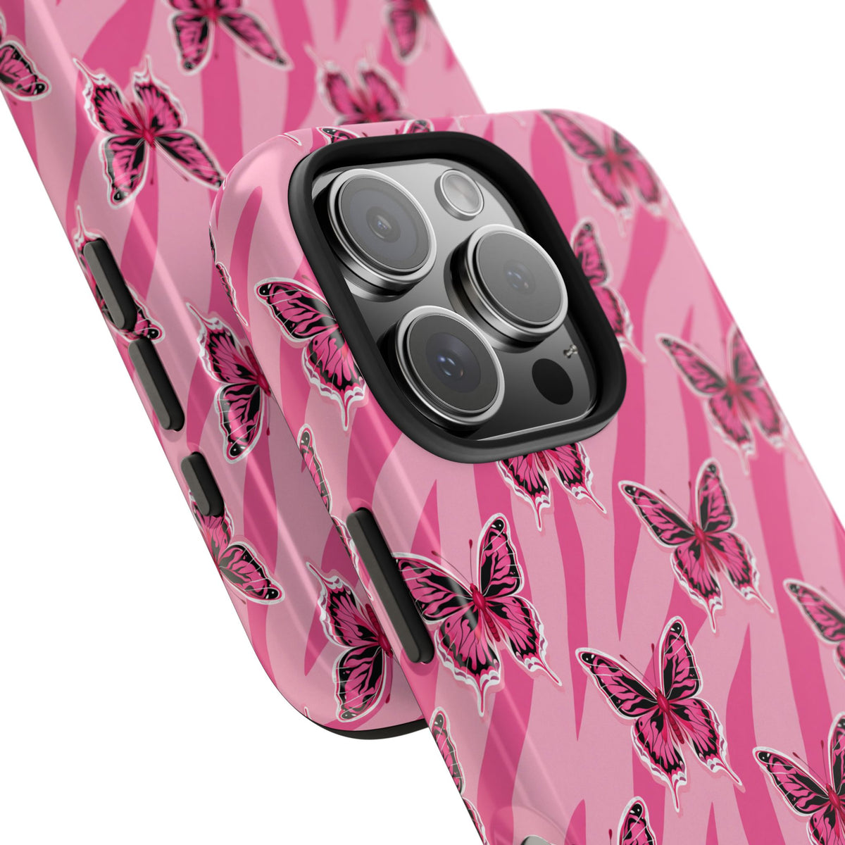 Pink Butterfly and Zebra— Tough Phone Case