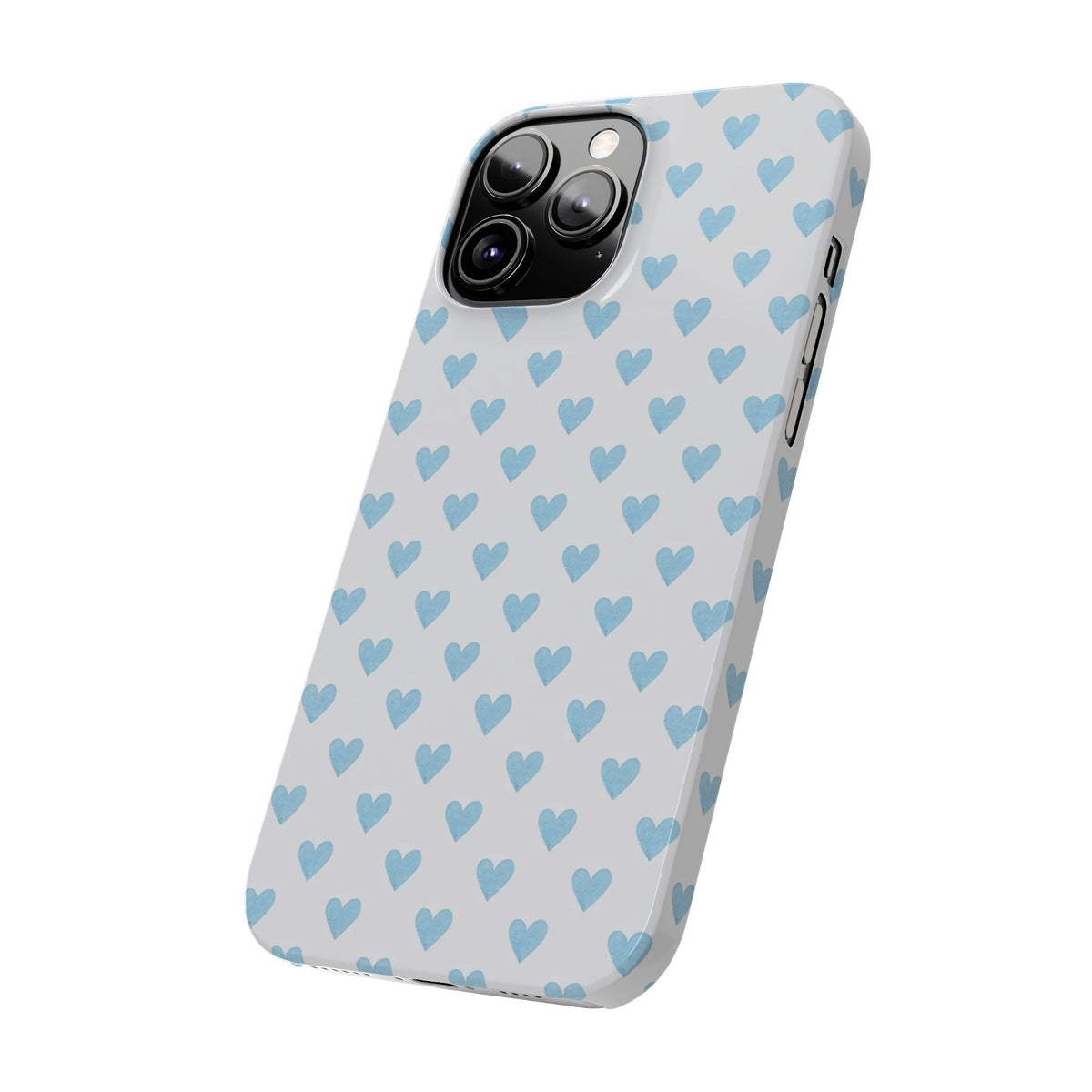 Blue Heart Pattern - Slim iphone Case