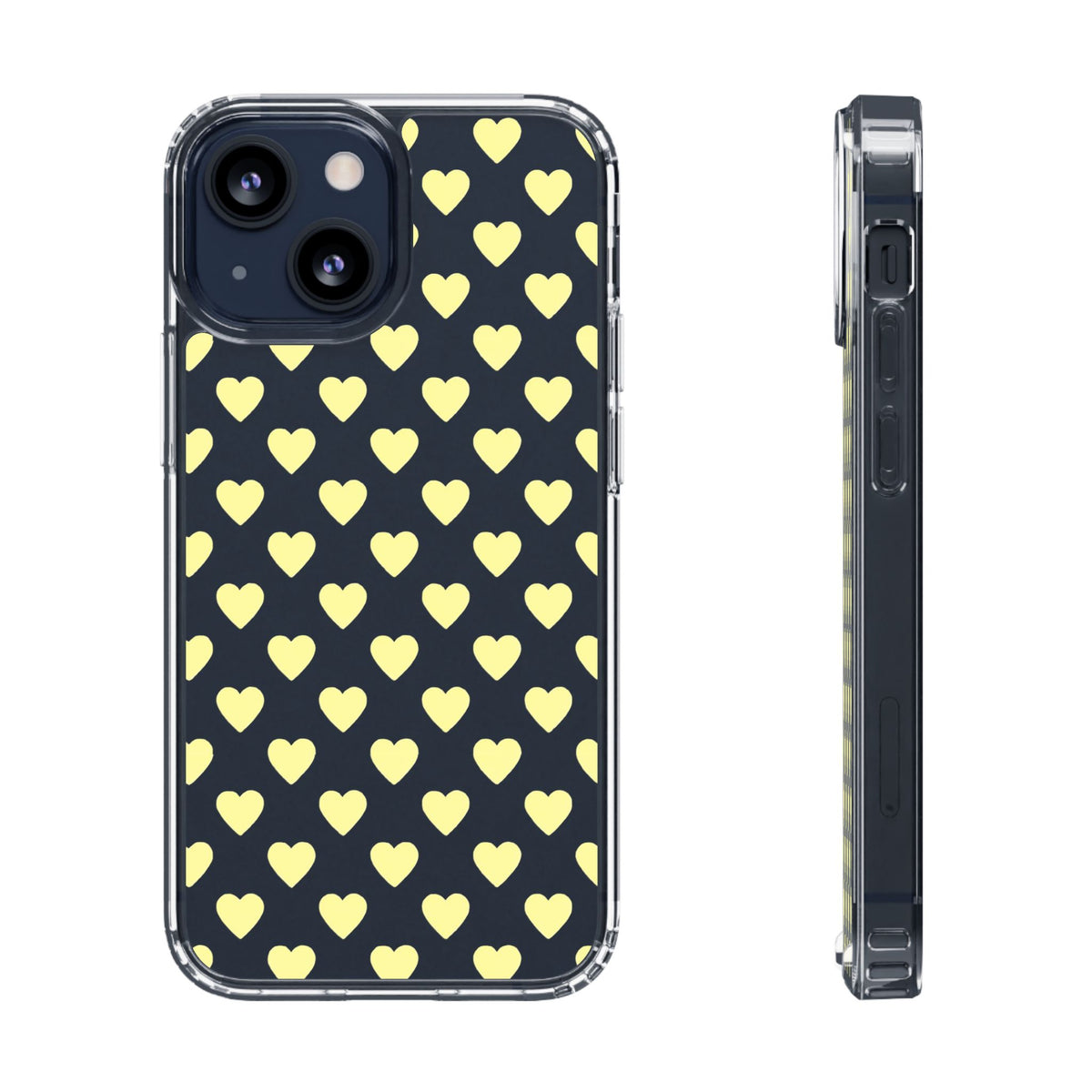 Yellow Heart Pattern — Clear Phone Case
