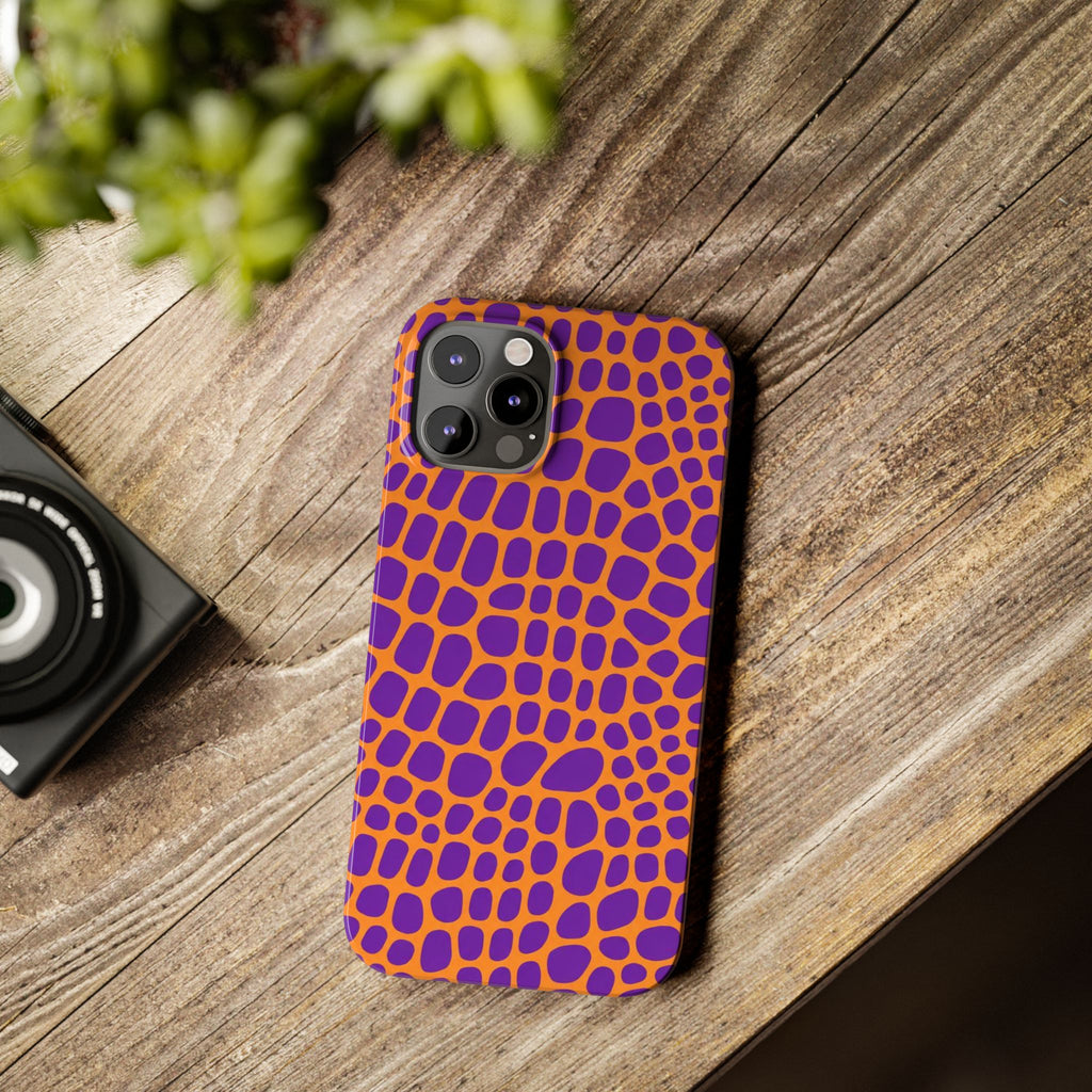 Purple & Orange Gator — Slim iphone Case