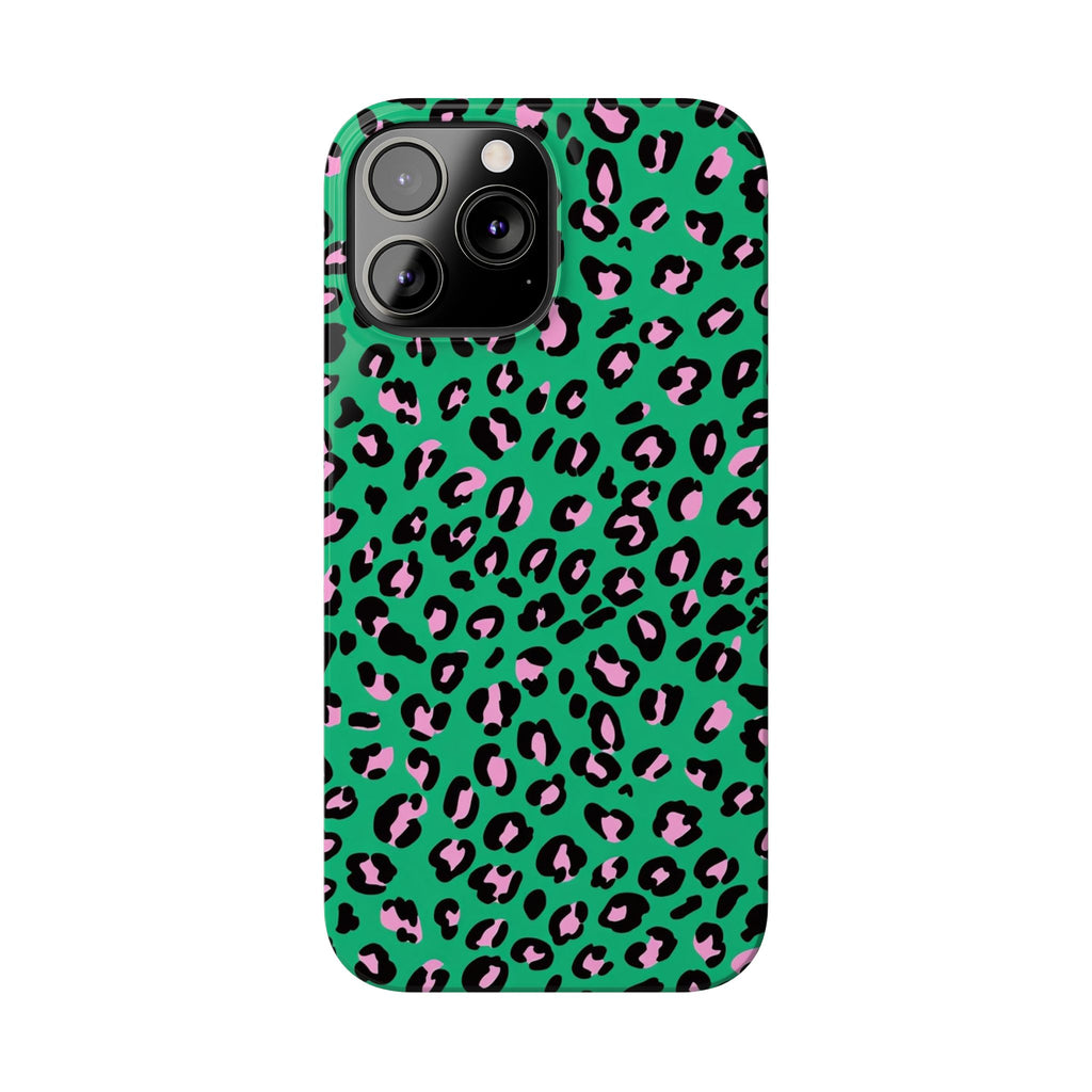 Green & Pink Leopard — Slim iphone Case