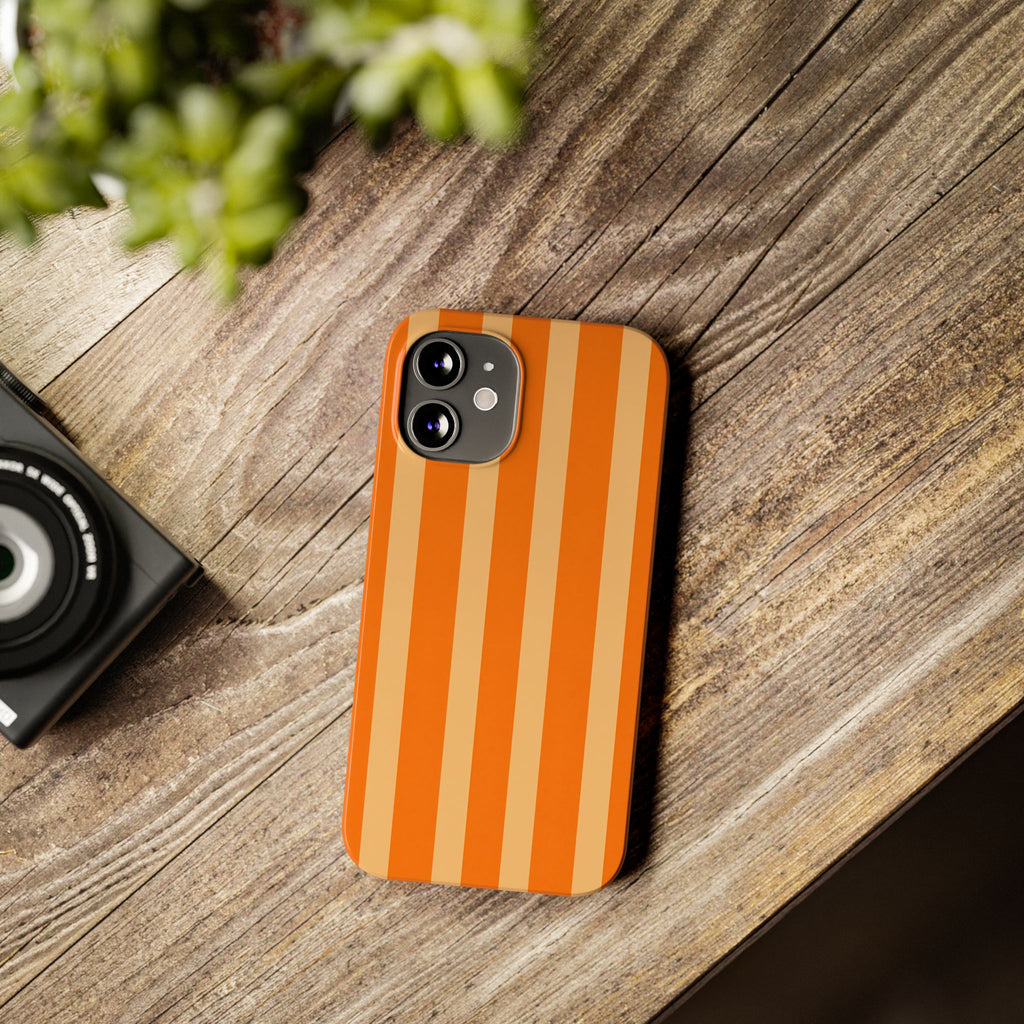 Retro Orange Stripes - Slim iphone Case