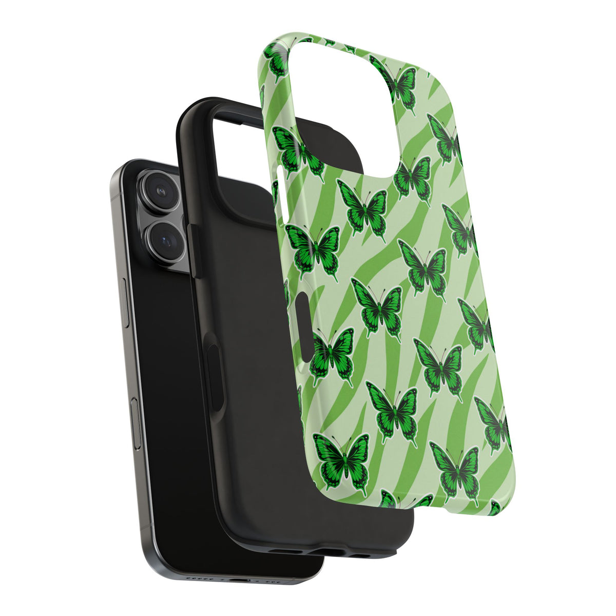 Green Butterfly and Zebra —Tough Phone Case