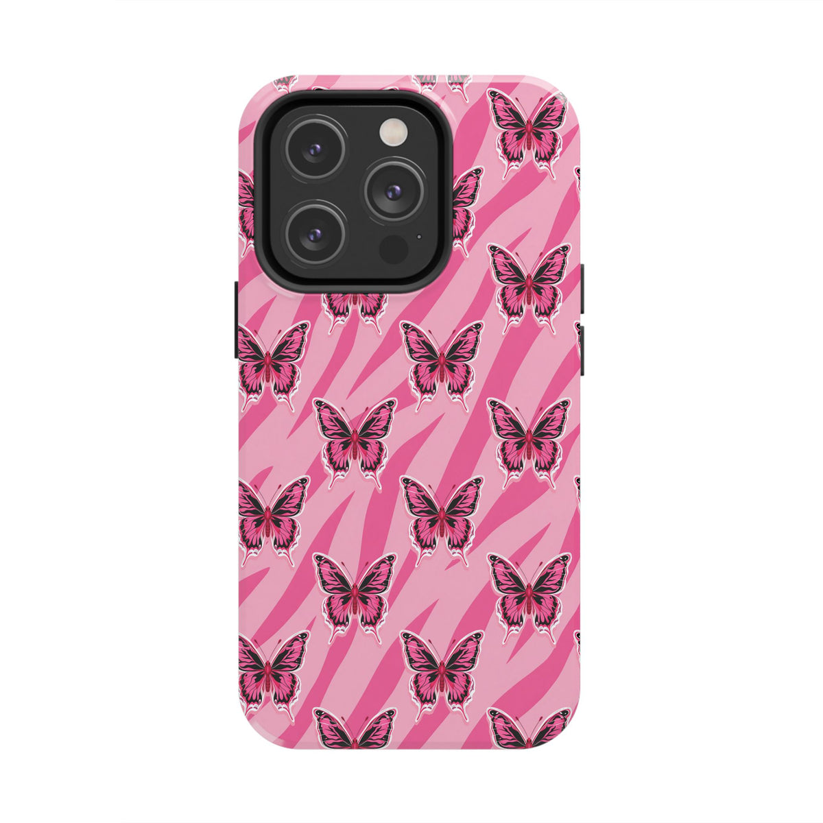 Pink Butterfly and Zebra— Tough Phone Case