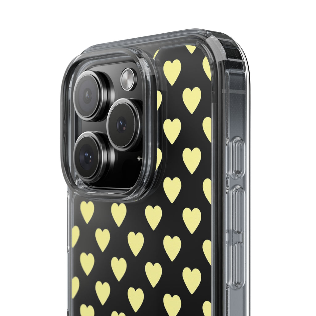 Yellow Heart Pattern — Clear Phone Case