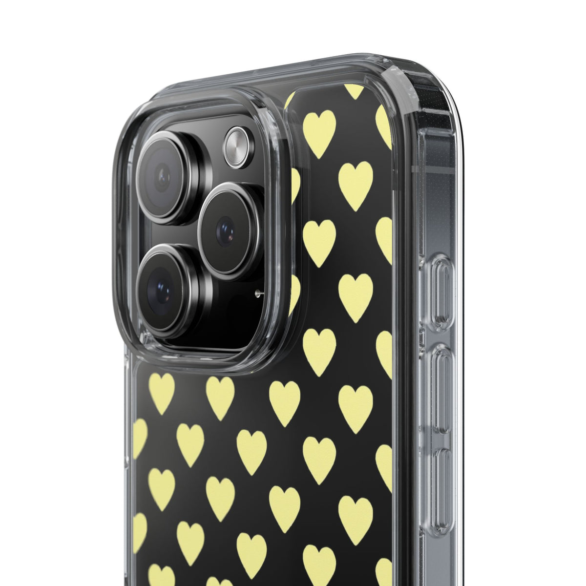 Yellow Heart Pattern — Clear Phone Case